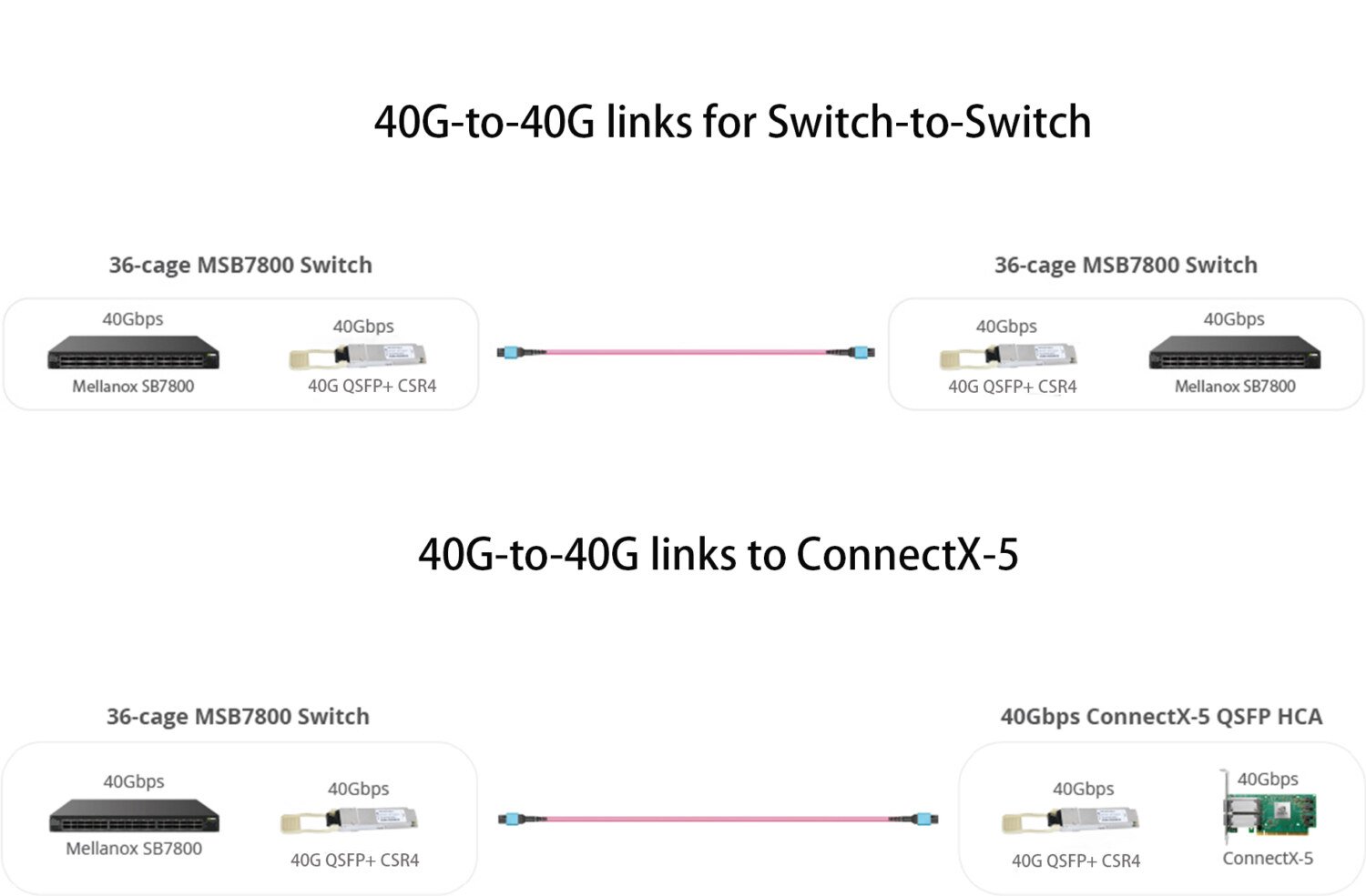 40G QSFP+ CSR4 Nvidia Application