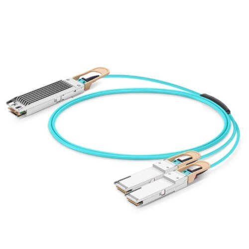 400G Finned Top 400G OSFP to 2x200G QSFP56 InfiniBand HDR Active Optical Breakout Cable